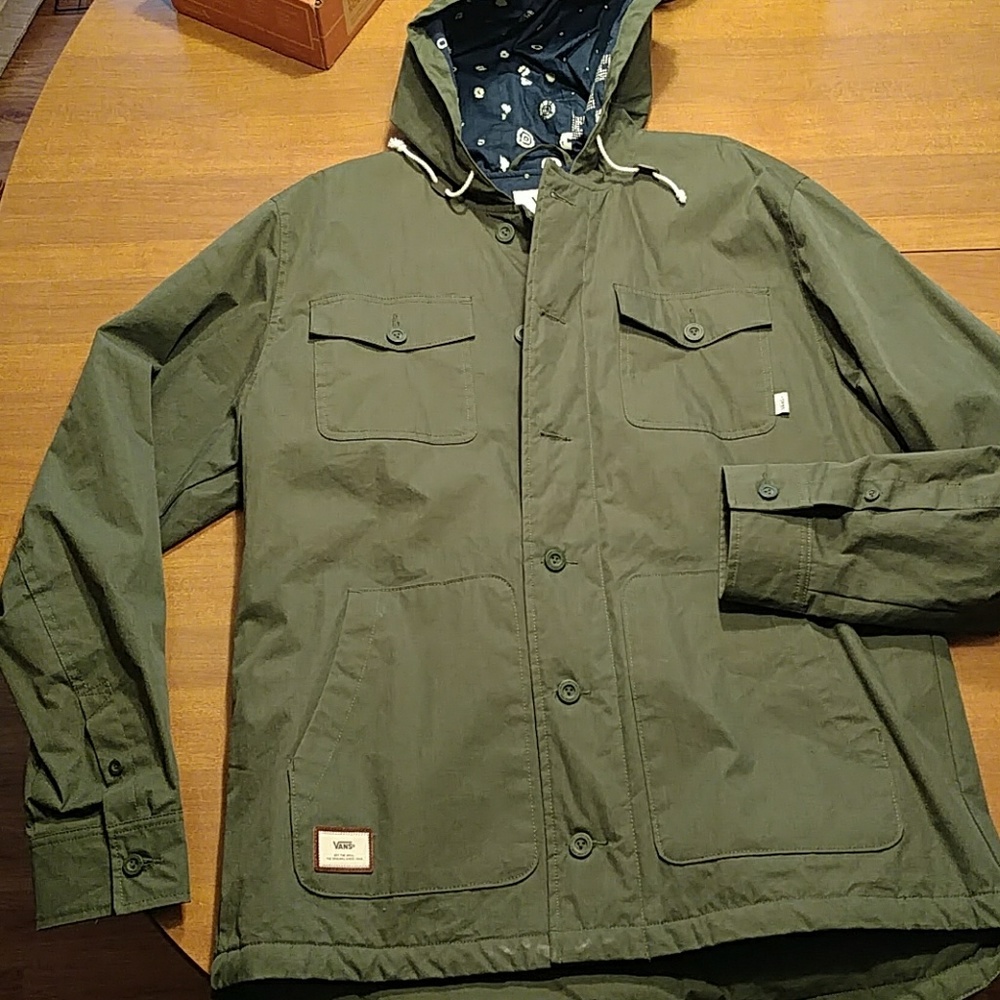 Vans off the wall long hooded jacket coat